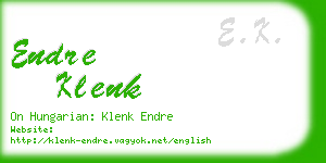 endre klenk business card